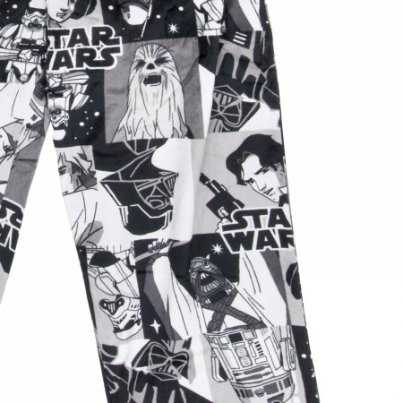 Star Wars Black and White Comic Panels Sleep Pants