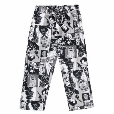 Star Wars Black and White Comic Panels Sleep Pants