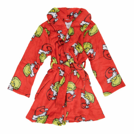 The Grinch Santa Hat Youth Velvet Robe