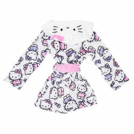 Hello Kitty Pastel Youth Velvet Robe Hoodie with Ears