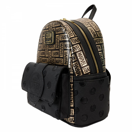 Marvel 85th Anniversary Golden Logo Mini Backpack By Loungefly