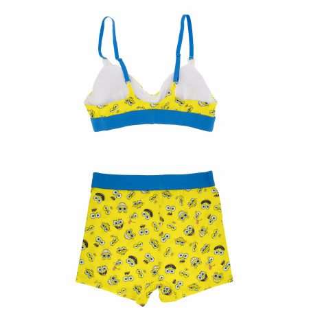 Spongebob Silly Faces Plate Bra and Boy Short Panty Set