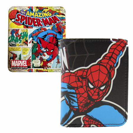 Spider-Man Contrast Trifold Wallet in Collectors Tin