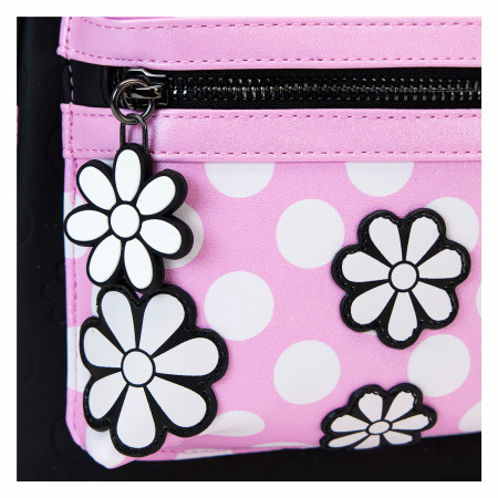 Minnie Mouse Floral Rock The Dots Mini Backpack By Loungefly