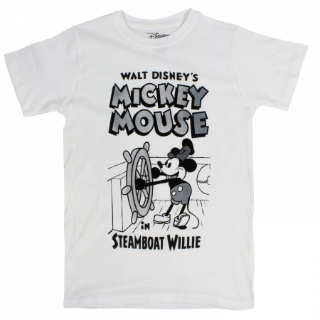 Mickey Mouse I'm Steamboat Willie in Noir T-Shirt