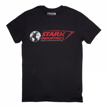 Stark Industries Globe Logo in Red T-Shirt