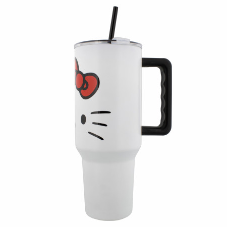 Hello Kitty Big Face Stainless Steel 40 oz Tumbler with Lid and Straw