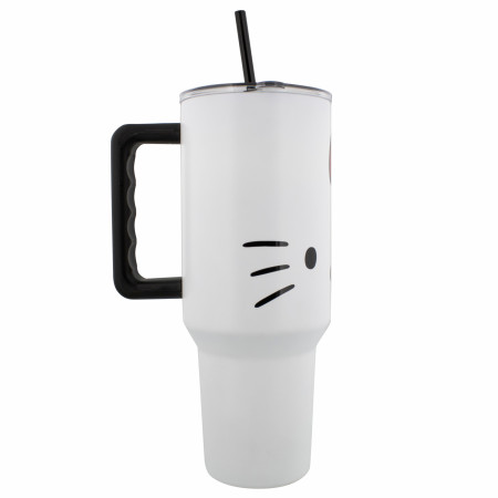 Hello Kitty Big Face Stainless Steel 40 oz Tumbler with Lid and Straw