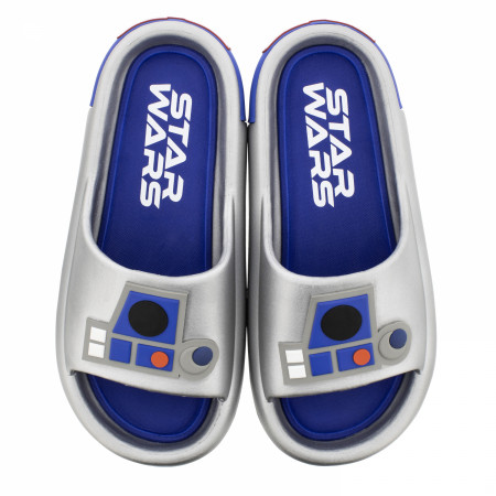 Star Wars R2-D2 Metallic Men's Cloud Comfort Slide Sandals