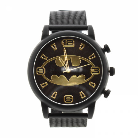 Batman Logo Black and Gold Analog Watch