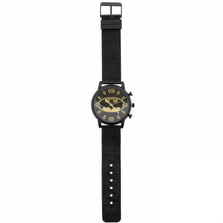 Batman Logo Black and Gold Analog Watch