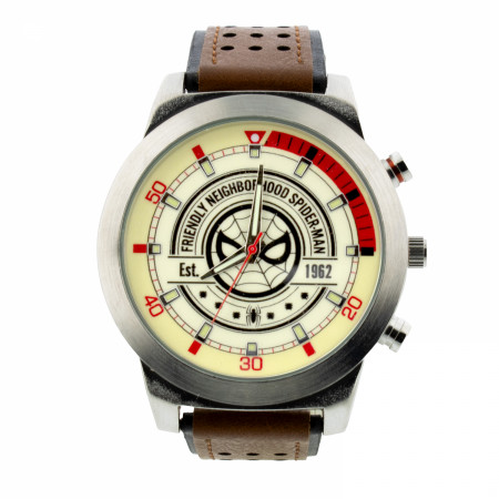 Spider-Man 1962 Analog Watch with Faux Leather Band