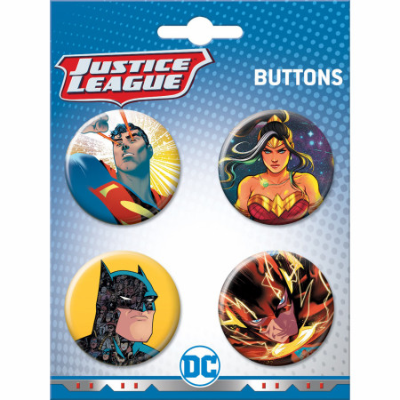 DC Comics Justice League Heroes Set of 4 Buttons
