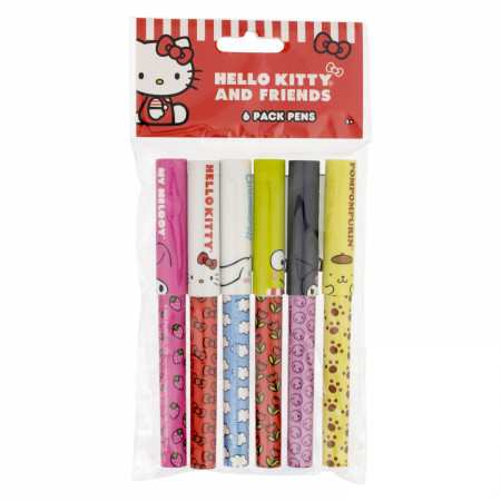 Hello Kitty and Friends Sanrio 6-Pack Pen Set