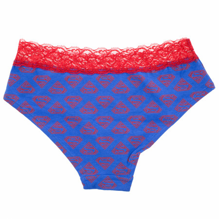 Superman Lace Trim Women's Hipster Underwear