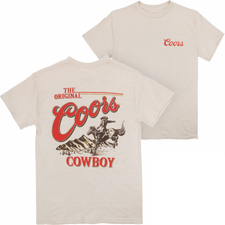 Coors The Original Cowboy Front and Back Print T-Shirt