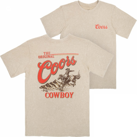 Coors The Original Cowboy Mineral Wash Front & Back Print T-Shirt