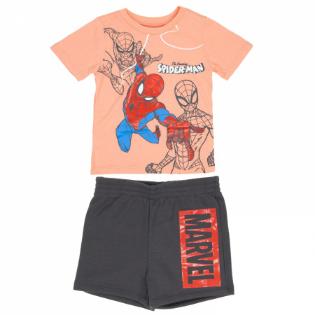 Spider-Man Sketch Toddler Boy's Shirt and Shorts 2-Piece Set