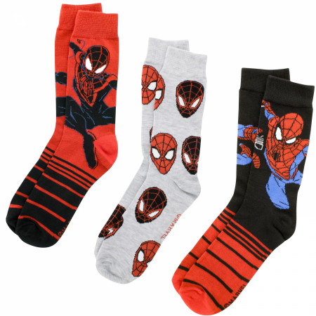 Spider-Man and Miles Morales 3-Pack Crew Socks