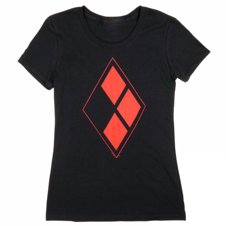 Harley Quinn Diamond Red Logo Women's Fit T-Shirt