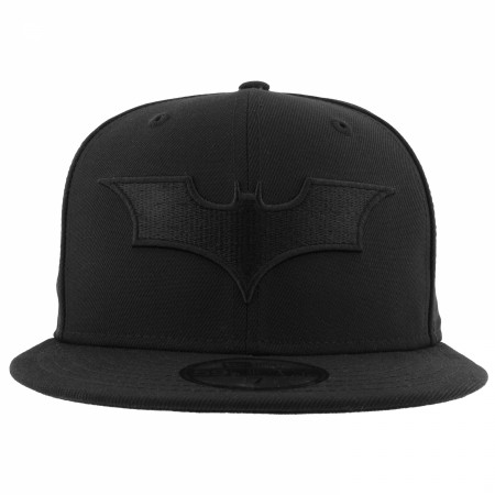 Batman Christian Bale Logo Black on Black Colorway New Era 59Fifty Fitted Hat