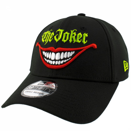 The Joker Smile Logo Black Colorway New Era 39Thirty Fitted Hat