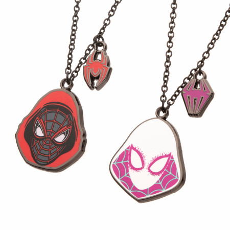 Miles Morales and Spider-Gwen Bestie Pendant Necklace