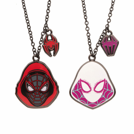 Miles Morales and Spider-Gwen Bestie Pendant Necklace