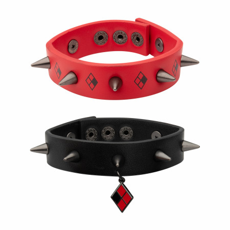 Harley Quinn Spike Bracelet Set