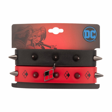 Harley Quinn Spike Bracelet Set