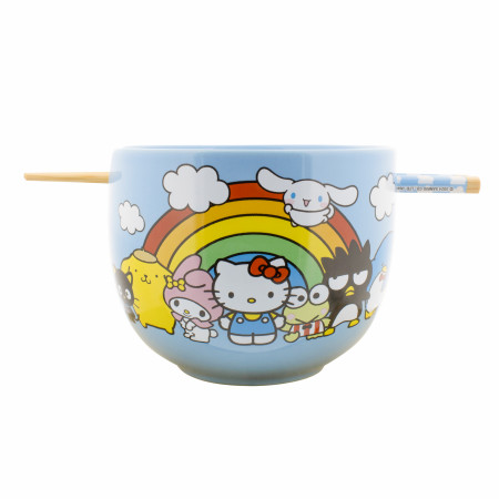 Hello Kitty and Friends Rainbow Skies Ramen Bowl with Chopsticks