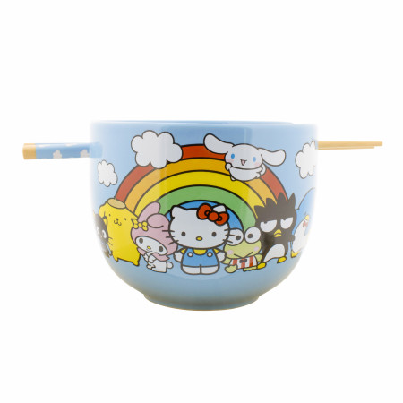 Hello Kitty and Friends Rainbow Skies Ramen Bowl with Chopsticks