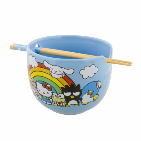 Hello Kitty and Friends Rainbow Skies Ramen Bowl with Chopsticks