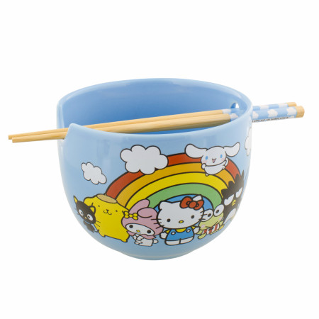 Hello Kitty and Friends Rainbow Skies Ramen Bowl with Chopsticks