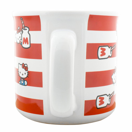 Hello Kitty Milk Bottle Stripes 20oz Ceramic Camper Mug