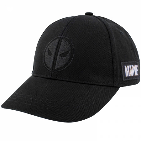 Deadpool Logo Black on Black Snapback Hat