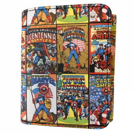 Captain America Greatest Comic Covers Trifold Wallet