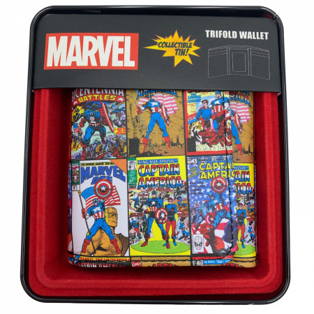 Captain America Greatest Comic Covers Trifold Wallet