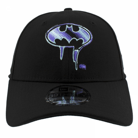 Batman Drip Logo New Era 39Thirty Fitted Hat