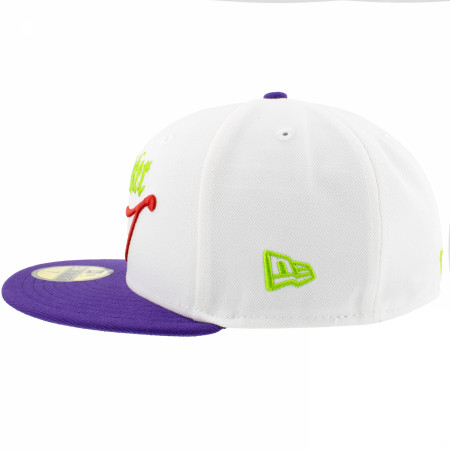 The Joker Smile White & Purple Colorway New Era 59Fifty Fitted Hat