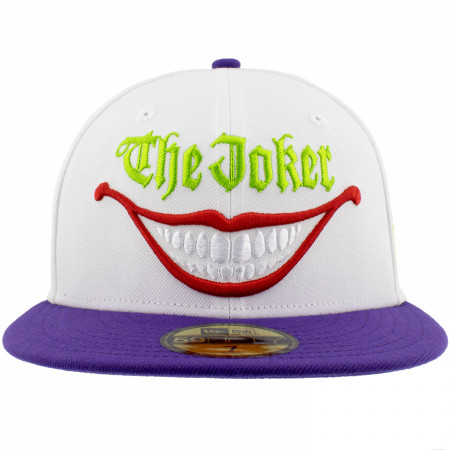 The Joker Smile White & Purple Colorway New Era 59Fifty Fitted Hat