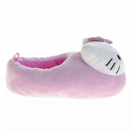 Hello Kitty 3D Face Purple Bow Plush Kid's Slippers