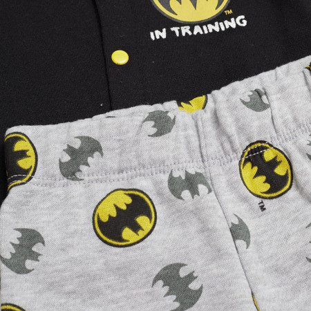 Batman Hero In Training Outfit with Snap Shirt and Baby Footed Pants