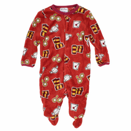 Harry Potter Gryffindor Infant Long Sleeve Plush Polar Fleece Bodysuit