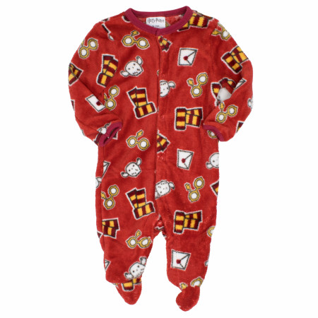 Harry Potter Gryffindor Infant Long Sleeve Plush Polar Fleece Bodysuit