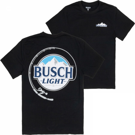 Busch Light Fishing Pole Front and Back Print T-Shirt