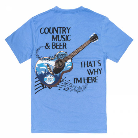 Busch Light Country Music and Beer Front and Back Print T-Shirt