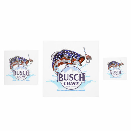 Busch Light American Fishing Sticker Various Sizes 3-Pack