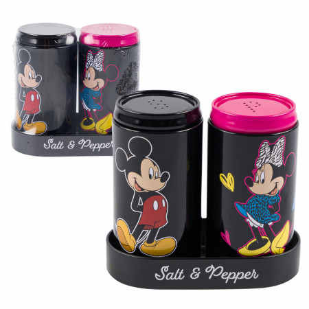 Mickey and Minnie Mouse Heart Matching Salt and Pepper Shakers