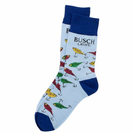 Busch Light Fish Hooks Crew Socks